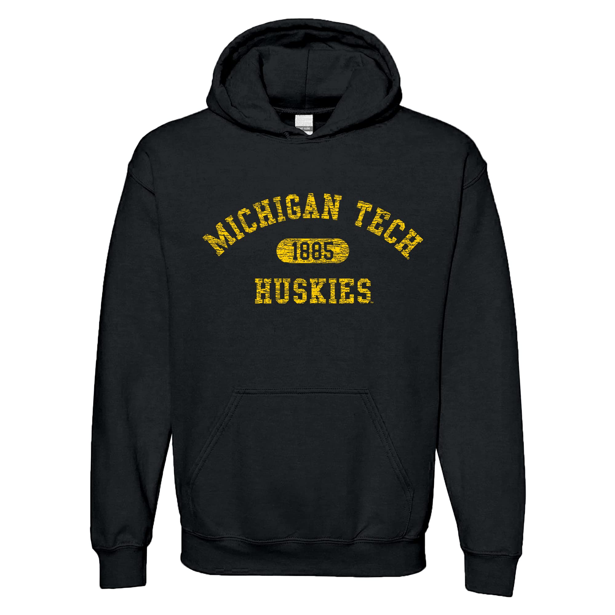 NCAA Officially Licensed College - University Team Color Arch Logo Hoodie, Michigan Tech Huskies Black, XX-Large โ image 1