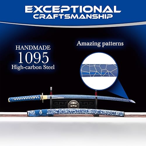 Miniatura 10 de Eroton Real Katana Sword Sharp - Japanese Samurai Swords are a Unique Gift for Men - Full Tang High Carbon Steel Sword Blade Makes a Memorable for