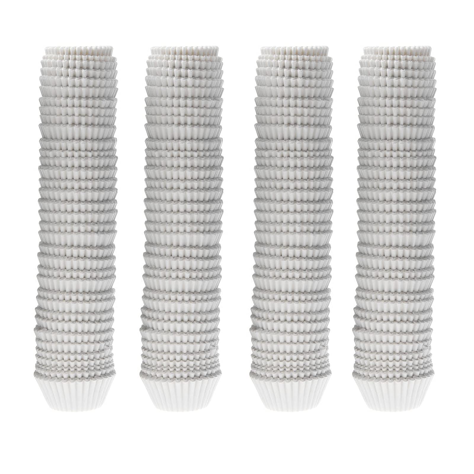 LARATH 2000 Pieces Mini Standard Cupcake Liners Disposable Colorful Paper Baking Cups Chocolate Candy Muffin Grease-Proof Wrappers for Party Wedding Birthday, White