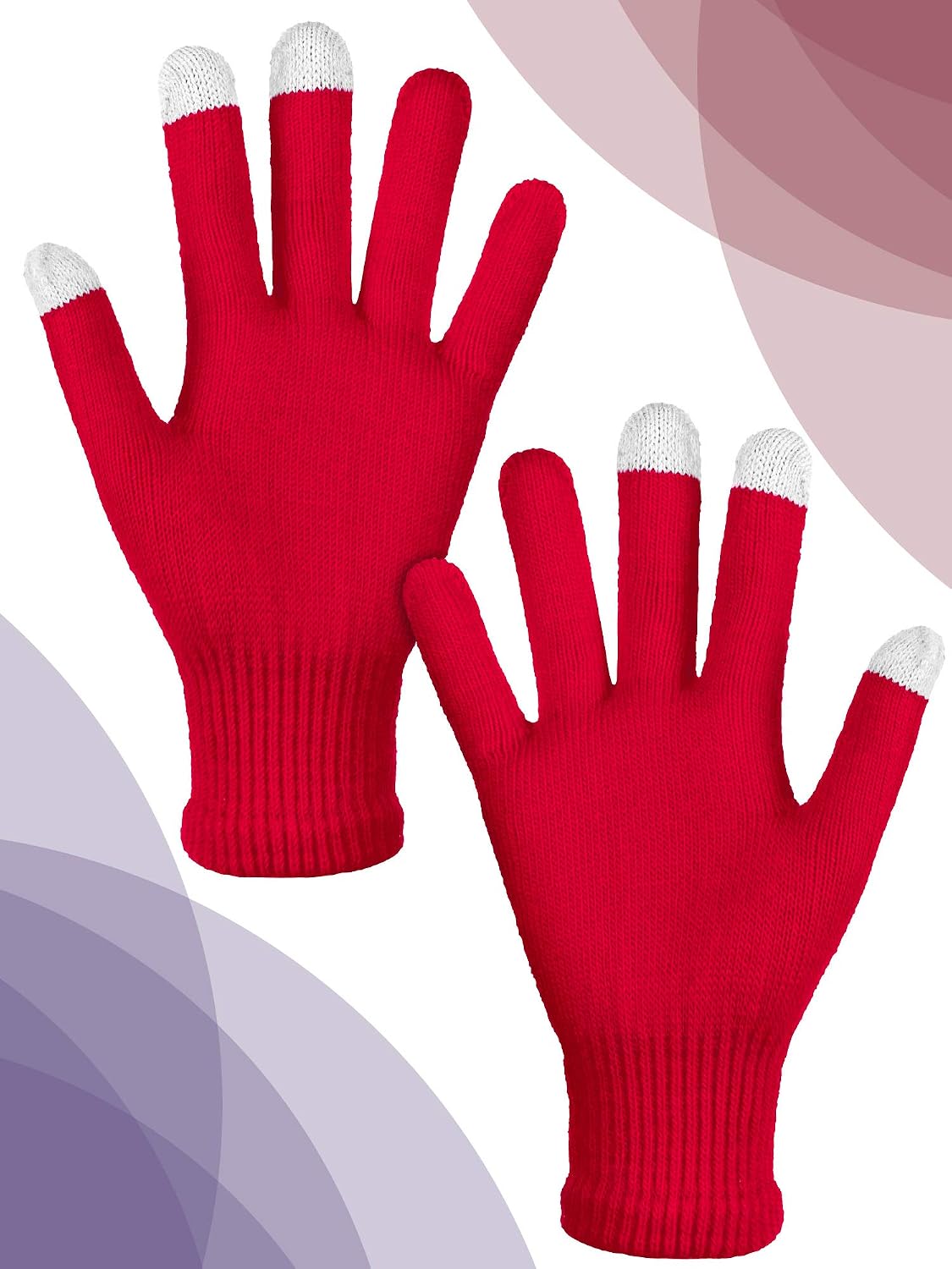 Pangda 12 Pairs Touchscreen Gloves Stretch Knitted Texting Gloves Warm Windproof Solid Color Mittens For Men and Women
