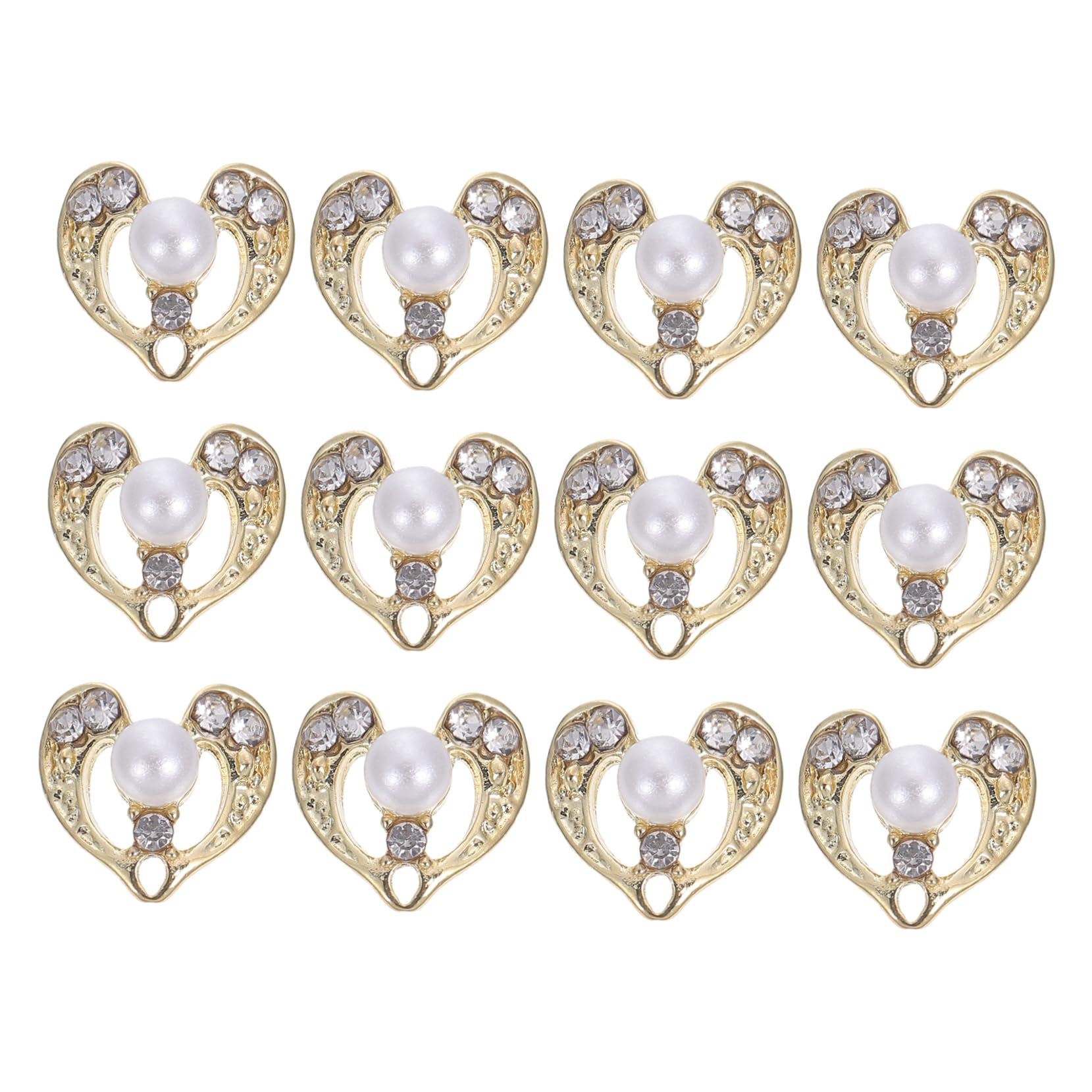PartyKindom Metal Nail Art Decorations 3D Heart Shape Studs DIY Manicure Jewelry Safe Material for Nail Charms