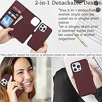 Vista 140 de Havaya Funda para iPhone 13 Pro Max y iPhone 12 Pro Max, cartera compatible con magsaf 2 en 1, desmontable magnética con tarjetero y ranura trasera