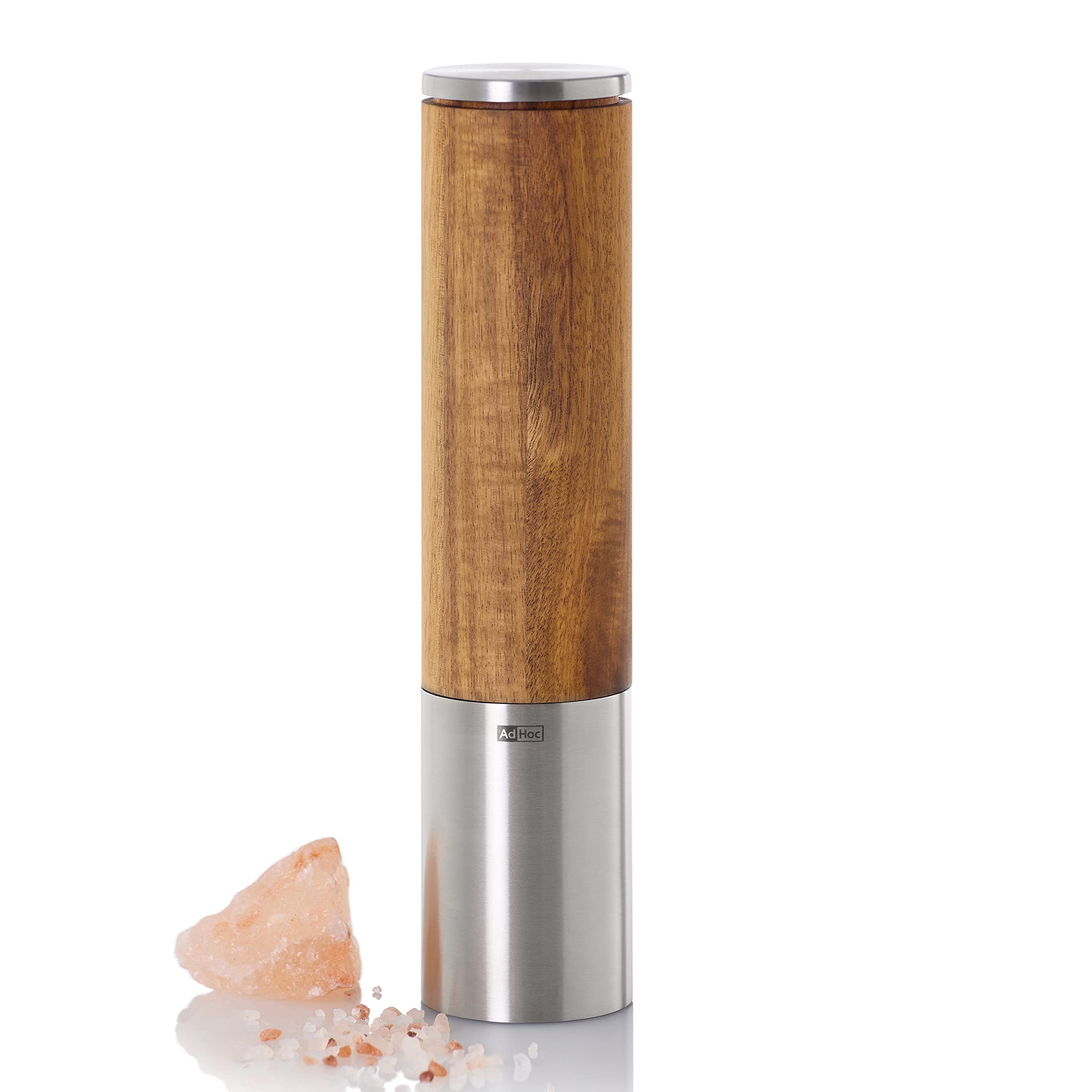 AdHoc eMill.5 Electric Pepper or Salt Grinder - Acacia Wood - Brown