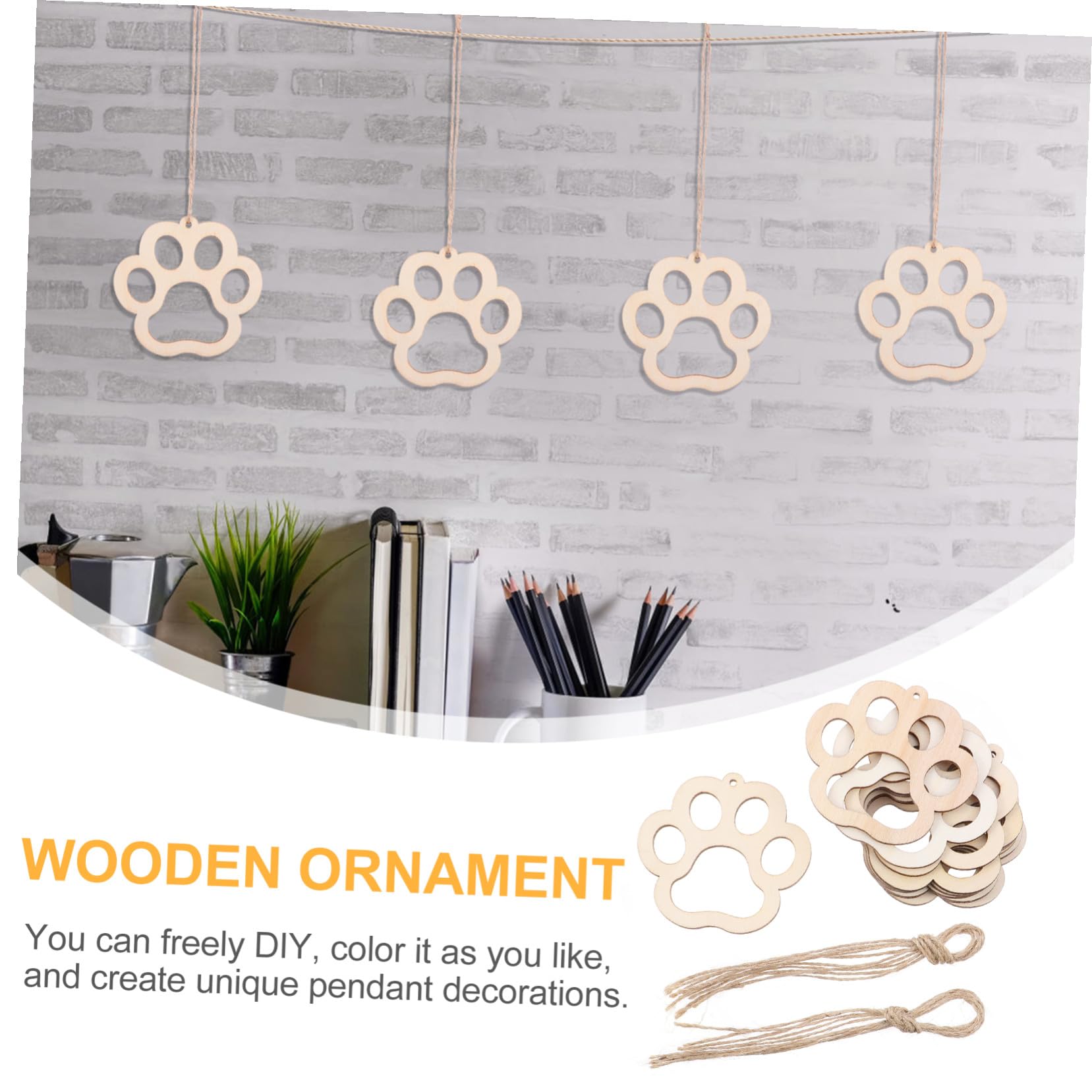 Homoyoyo Ornamenti in Legno Fai da Te con 20 Ciondoli a Fetta di Legno e Corde Naturali per Decorazioni Natalizie e Artigianato Creativo, per Regali e Abbellimenti Sospesi Festivi