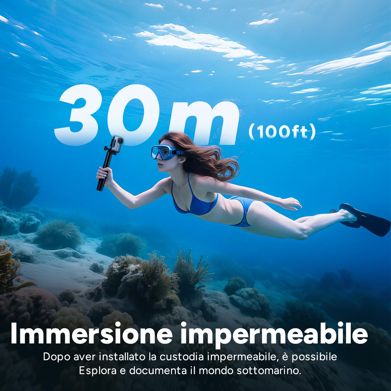 SJCAM C110 Plus - Mini fotocamera magnetica per corpo, 4K 170° Fov, scheda da 64 GB con registrazione audio e video, stabilizzazione a 6 assi, zoom 8x, videocamera tascabile impermeabile per vlogging