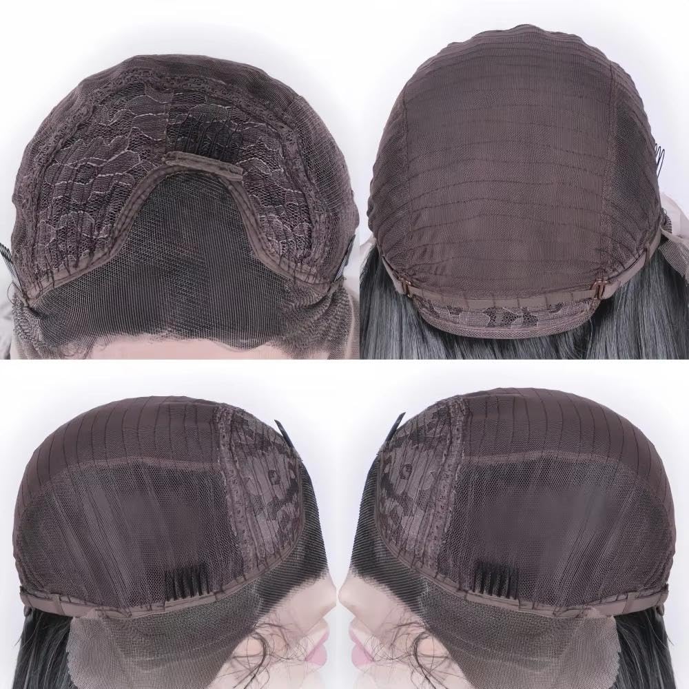 Haarpflege Lange Lila Wasserwellen Perücke 33 X 10 Cm Mittelteil Spitzenfront Perücken Hitzefreundlich