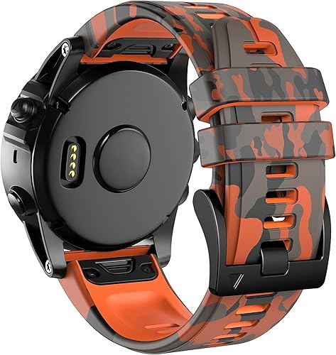 Miniatura 4 de Correa de reloj de silicona de camuflaje de ajuste rápido de 1.024 in compatible con Garmin Fenix 7xFenix 6x ProFenix 6xFenix 5x PlusFenix 3Fenix 3
