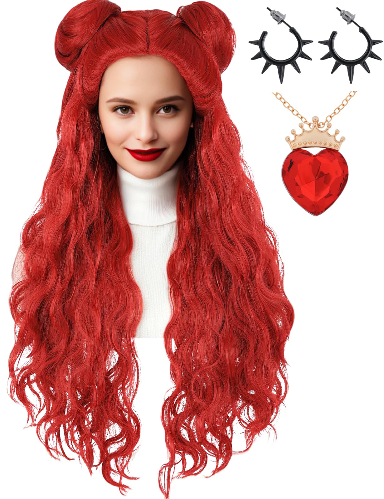 Womens Fringe Layered Wig Red Wigs Female Halloween Costume