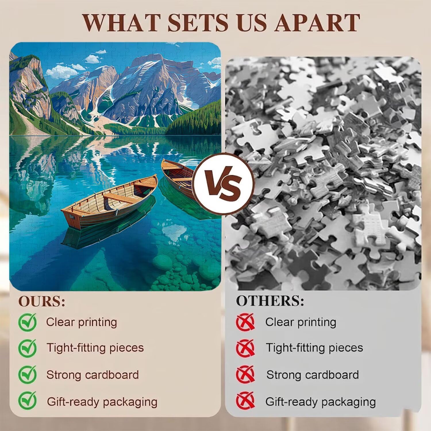 lac Paysage-2 Puzzle 3000 Pièces pour Adultes, Format 122 x 81 cm, Challenge Casse-Tête de Famille, Loisirs Créatifs et Relaxation, Pièces Robustes avec Lettres au Dos, Décor Murale Salon f0-298