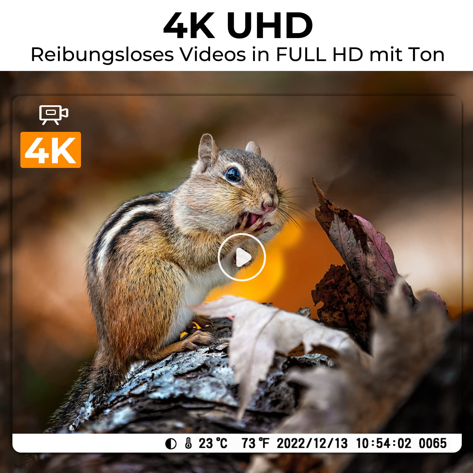 K&F CONCEPT 48MP 4K WLAN Wildkamera handyübertragung, WiFi Wildkamera mit bewegungsmelder nachtsicht 0,2s No Glow LEDs IP66 120°Erfassungswinkel Jagdkamera mit 64G Speicherkarte und 8 Batterien