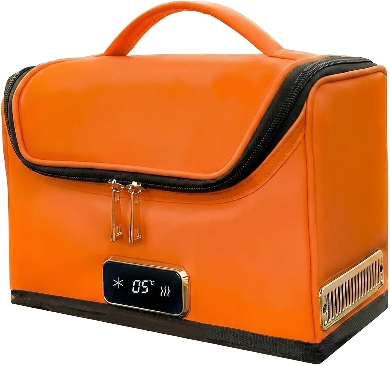 12V Car Refrigerator 4L Mini Portable Cooler Warmer Personal Fridge with -20°C~0°C Cooling40°C~70°C Heating Smart Temperature Display for Car Camping RV Home Office,orange