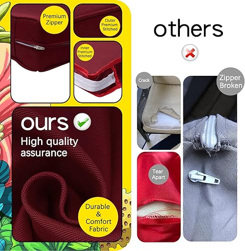 Miniatura 4 de ClawsCover Paquete de 3 fundas de repuesto para cojines de asiento para exteriores, para muebles de mimbre de ratán, juego de conversación de patio,