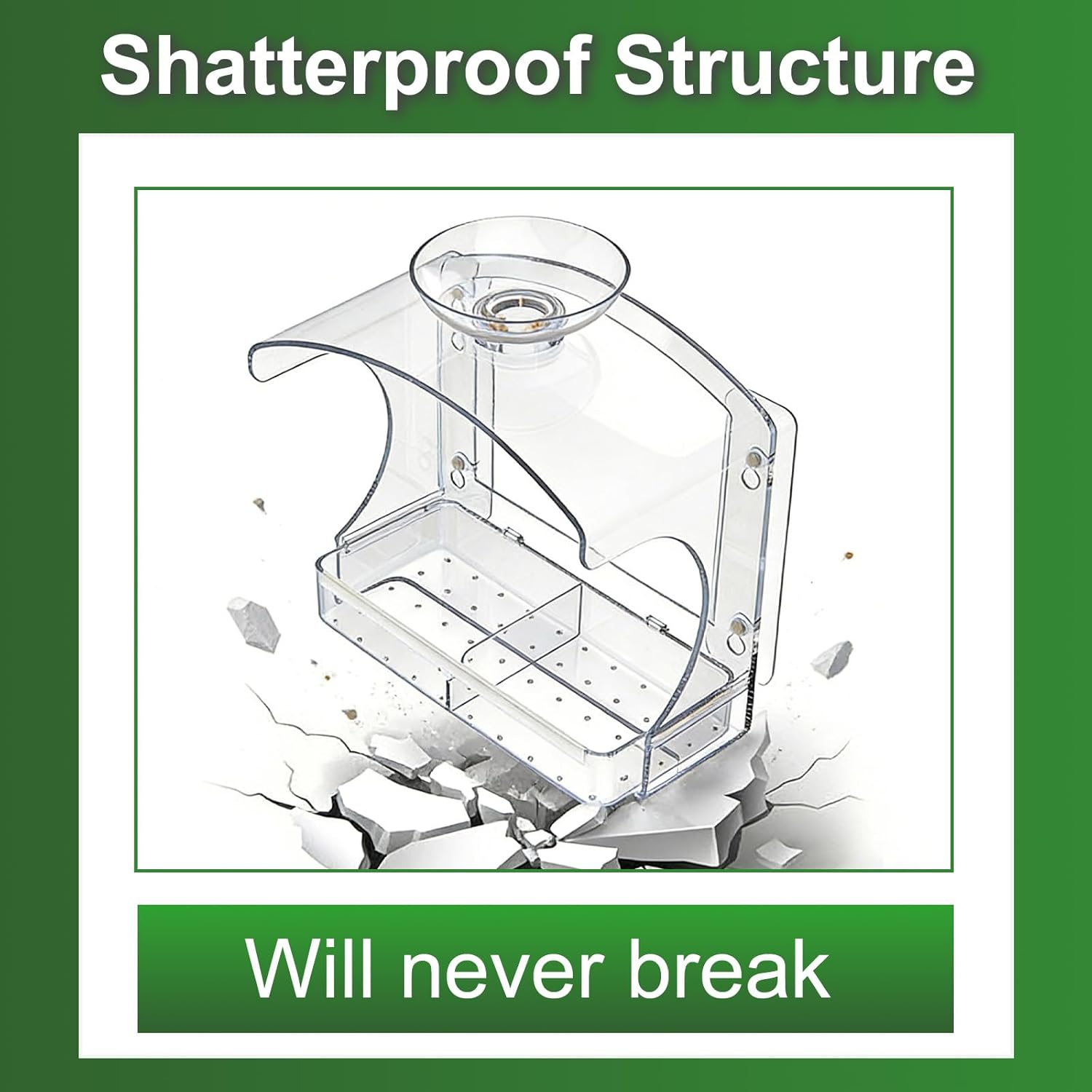 Large Window Bird Feeders Outside with 2 Non-Marking Self-Adhesive Hooks - Wild Bird Watching Outdoor Transparent - Unique Gifts for Garden Yard Elderly Viewing(with a Brush, Easy to Clean)