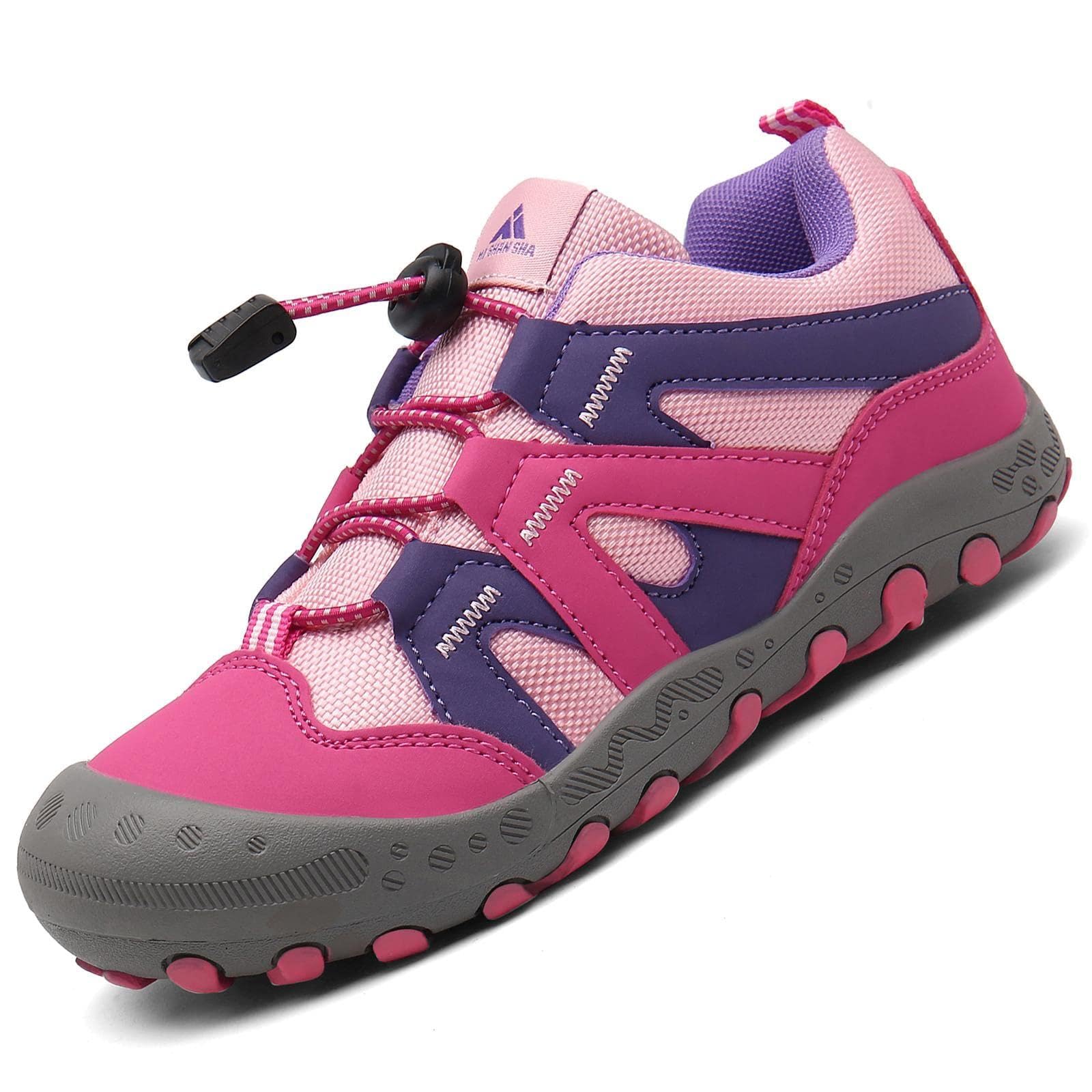 Mishansha Jungen Mädchen Wanderschuhe rutschfest Walkingschuhe Weich Flexibel Stabil Fitnessschuhe Freizeitschuhe für Kinder Sport Schuhe Gr.24-38