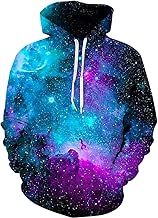 sanatty Unisex Hoodies 3D Print Galaxy Pullover Hooded Sweatshirt Hoodies with Big Pockets - coolthings.us