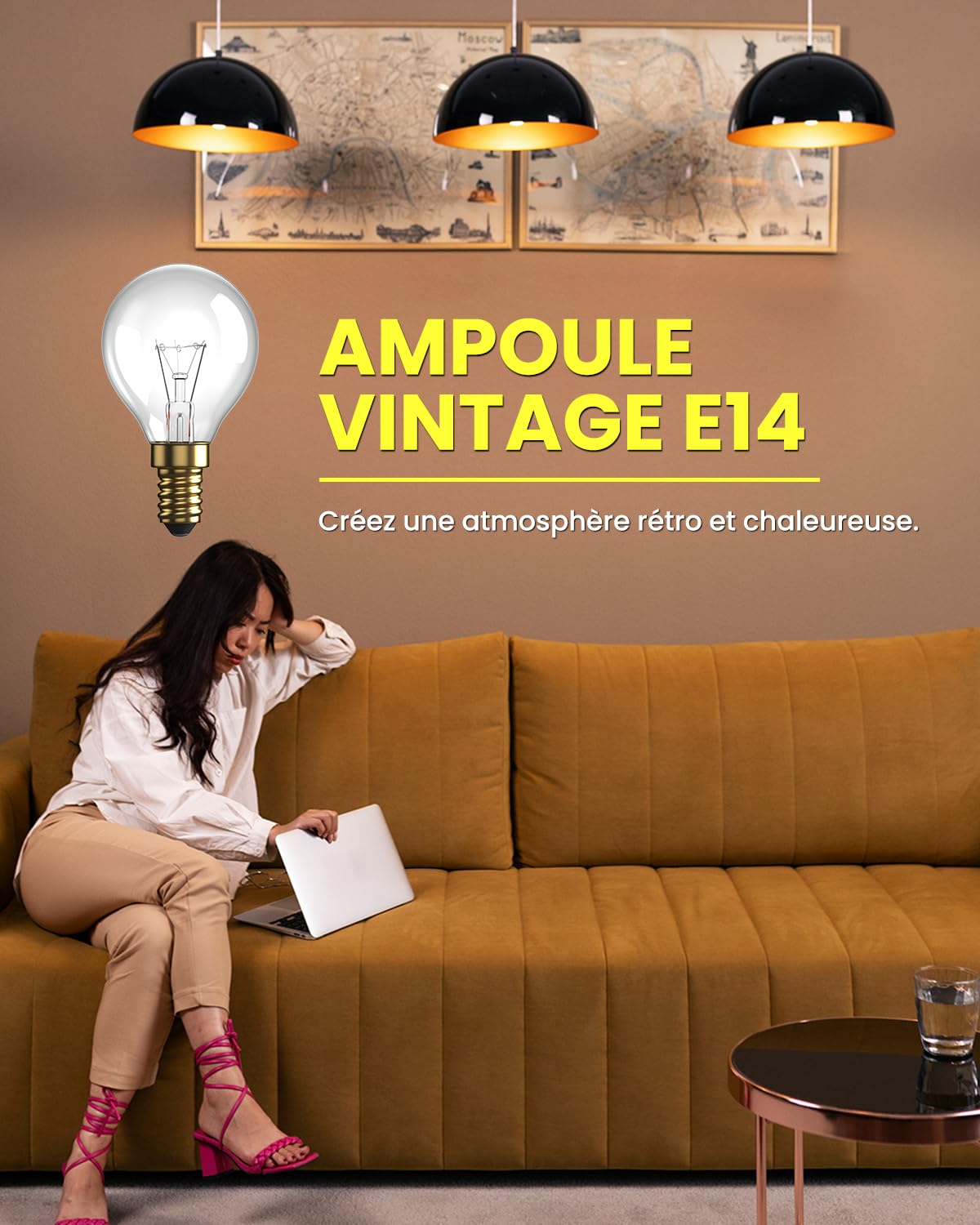 Ampoules E14 G45 TobeBright - 42W 2700K - Dimmable - Lot De 10 - Blanc Chaud - Pour Lustres, Appliques