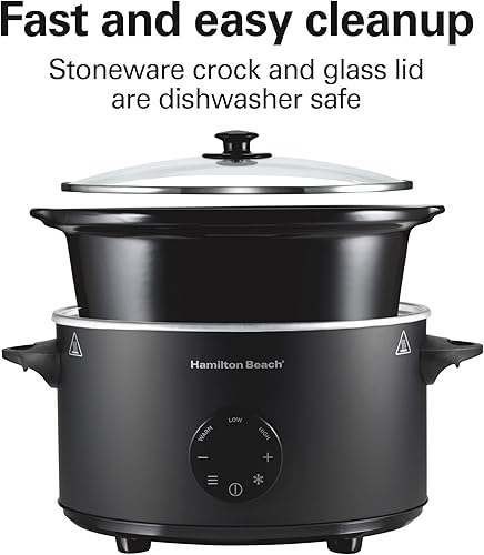 Miniatura 7 de Hamilton Beach Juego de 6 cuartos de galón y olvídate de la olla de cocción lenta programable con función de descongelación, programación flexible,