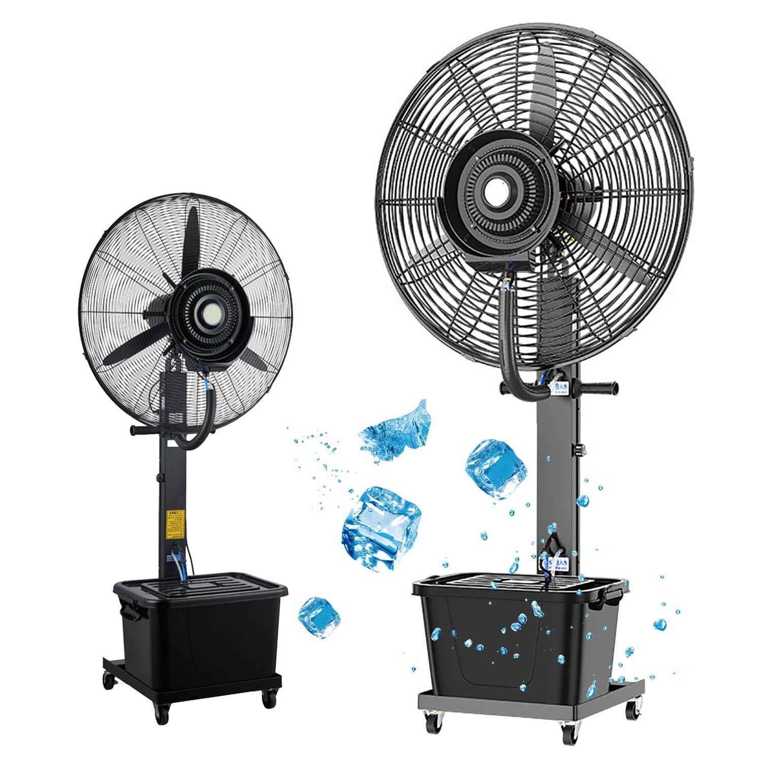 asdchZen Outdoor Misting Fan, 90°Oscillating Pedestal Spray Fan For Patios & Greenhouses, Industrial-Grade With 11 Gal Tank, 26In Floor Fan,One Color-550mm/22in