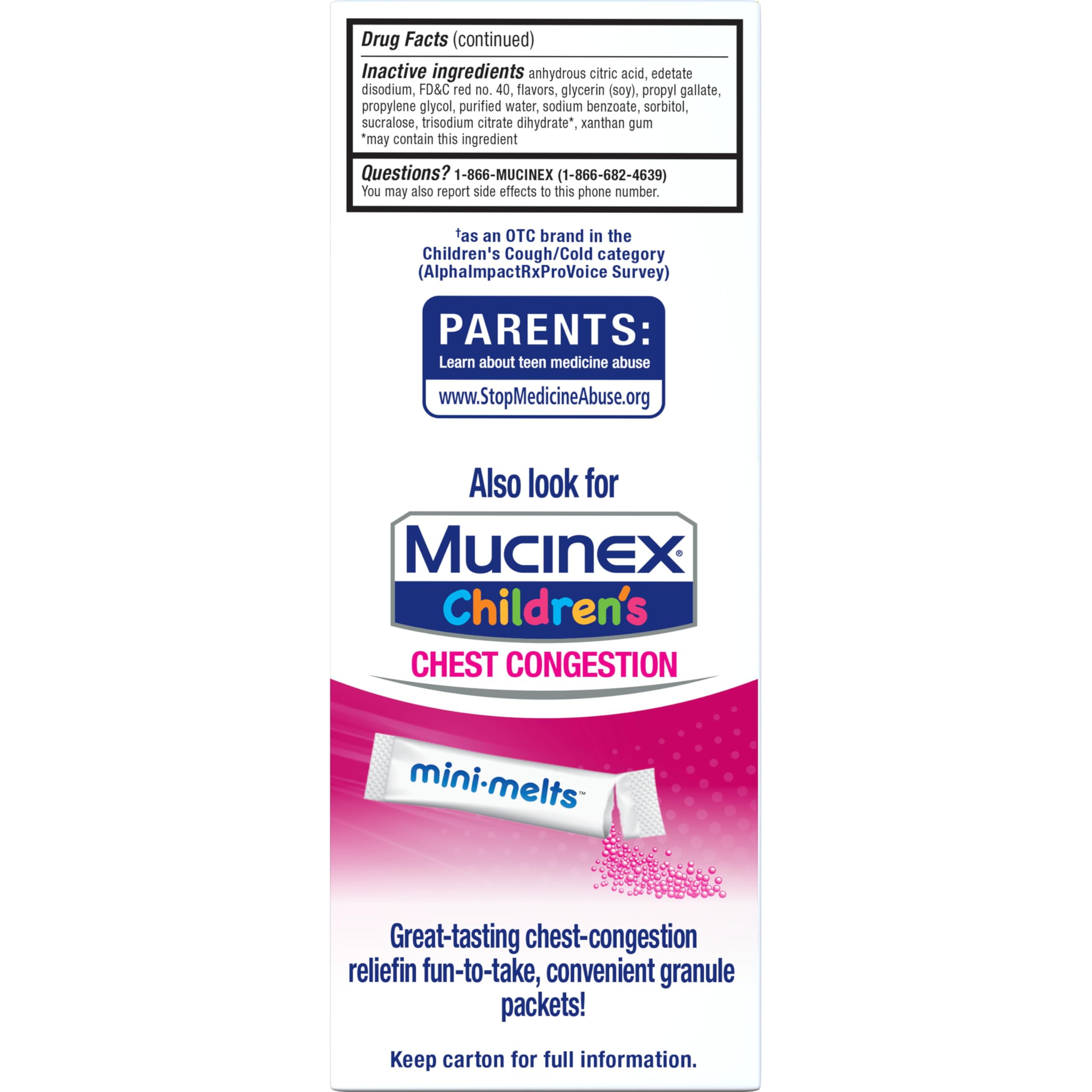 Mucinex Cough Suppresent Chest Congestion and Stuffy Nose Relief Children's Multi-Symptom Cold Liquid, Very Berry, 6.8 Fl Oz (Pack of 1)