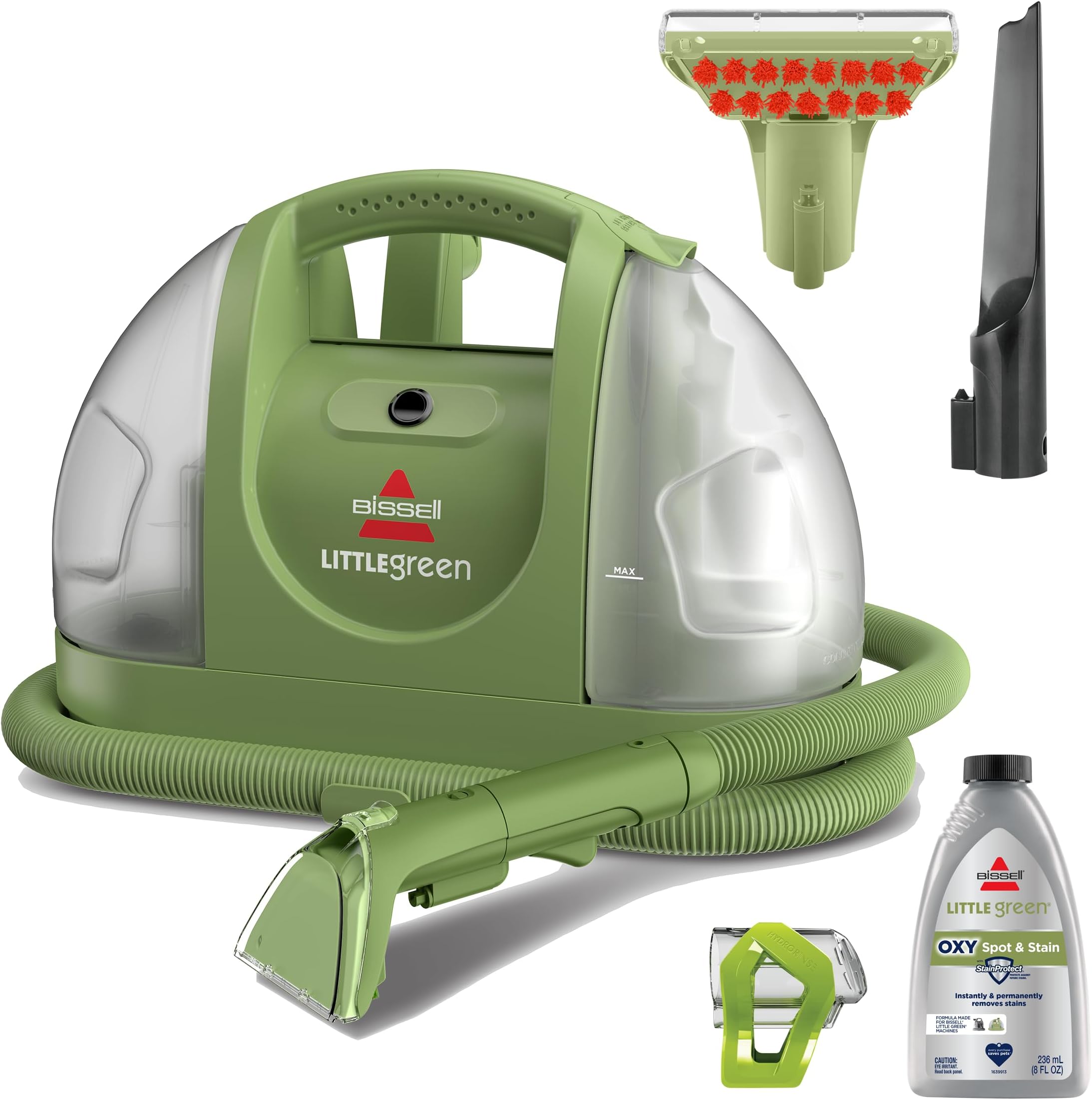 Little Green Multi-Purpose Portable Carpet and Upholstery Cleaner, Car and Auto Detailer, with Exclusive Specialty Tools, Green, 1400B