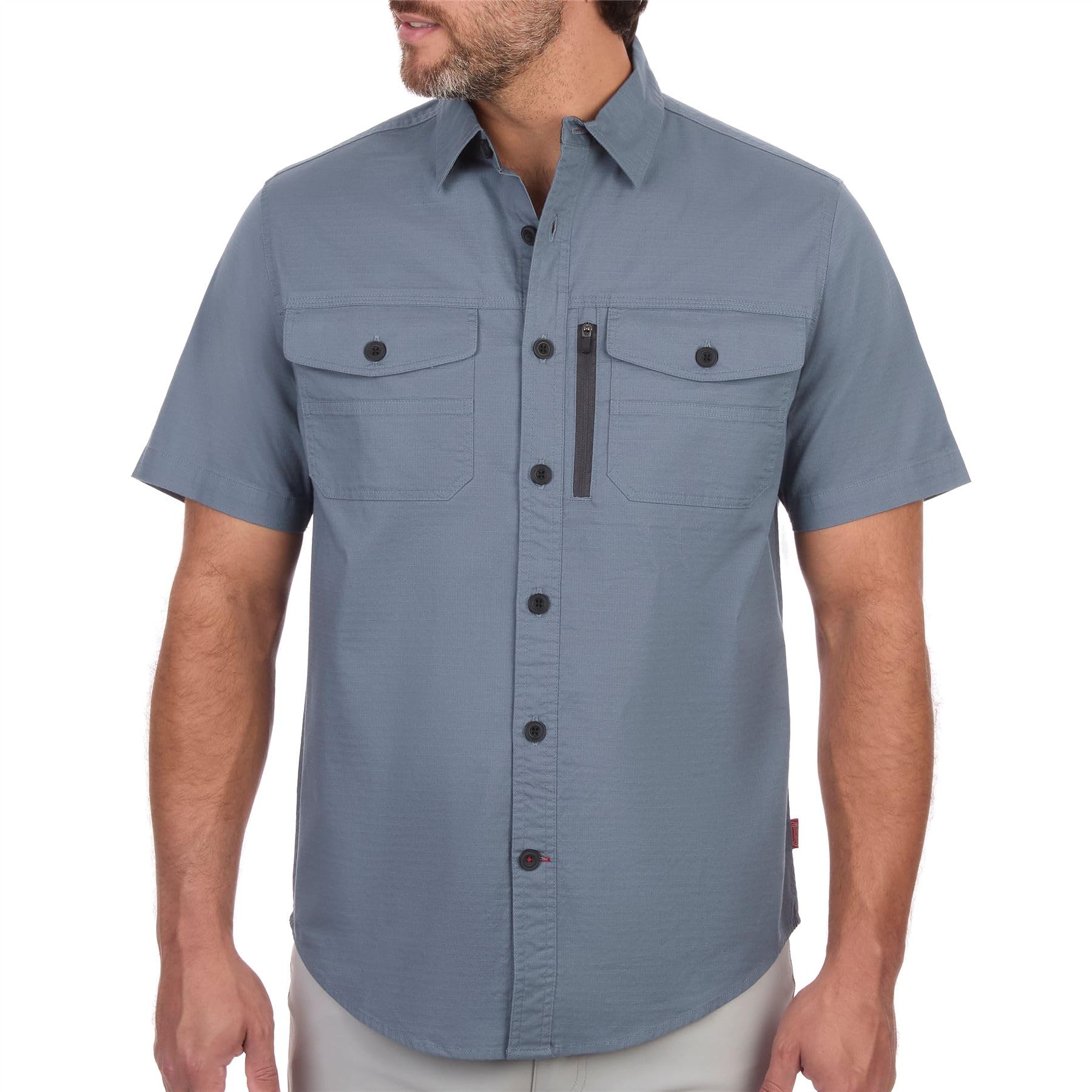 Coleman Men's Short Sleeve Stretch Ripstop Utility Shirt - Button Down Outdoor Work Shirts for Men