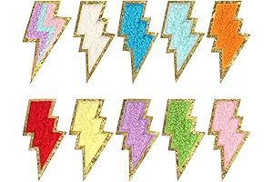 10PCS Golden Edge Lightning Bolt Iron-on Patch