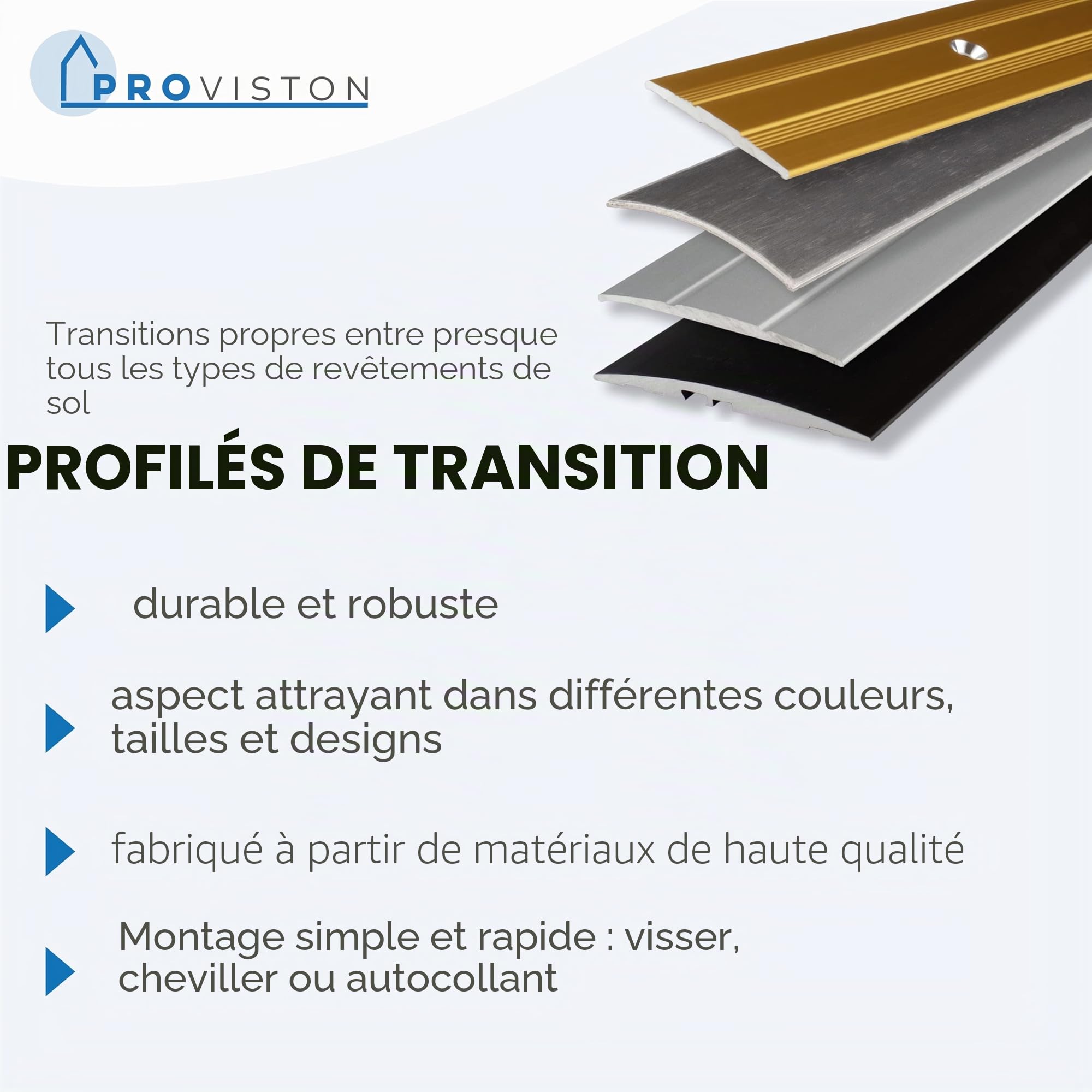 Barre de seuil aluminium anodisé 80 x 3,5 x 1000 mm bronze clair à visser 1 pièce