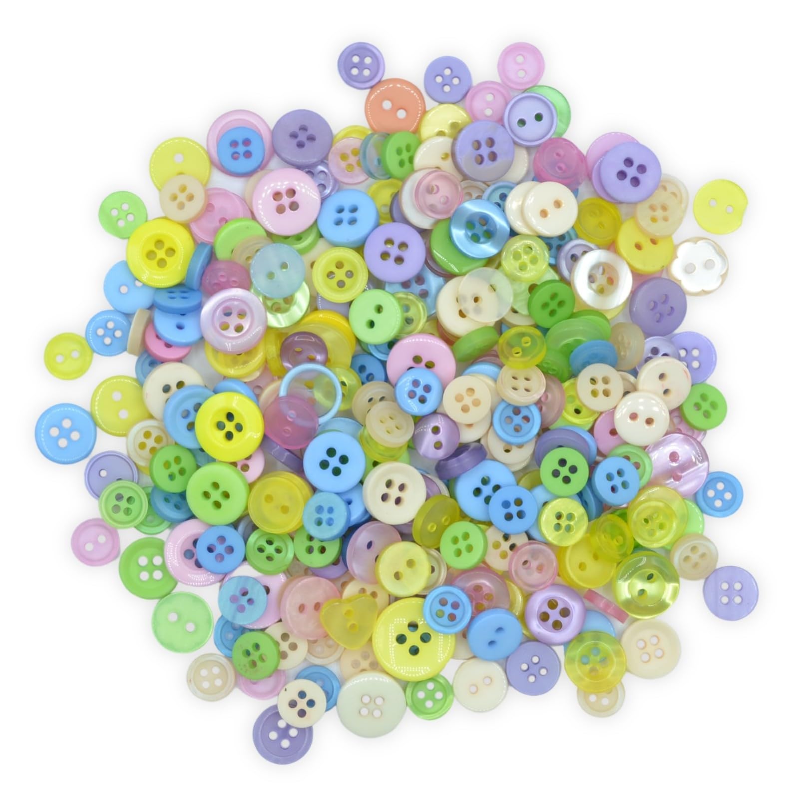 celloexpress Pastel Mix Tiny Buttons - Mixed Colours Small Sizes Mini Crafts Sewing Card Embellishments (Pack of 500g)