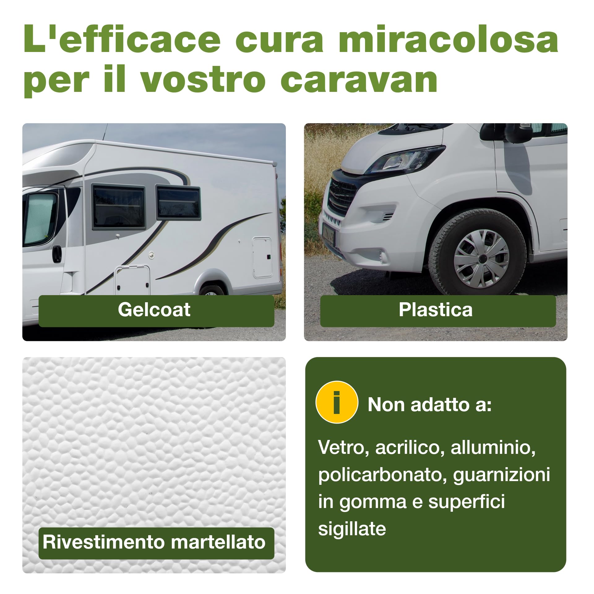bio-chem - Rimuovi Macchie di Pioggia per Parabrezza e finestrini di Camper, Caravan e Auto 0,5L + Guanto di Lavaggio in Microfibra- Prodotto per vetri Ideale per Le vostre Vacanze in Camper