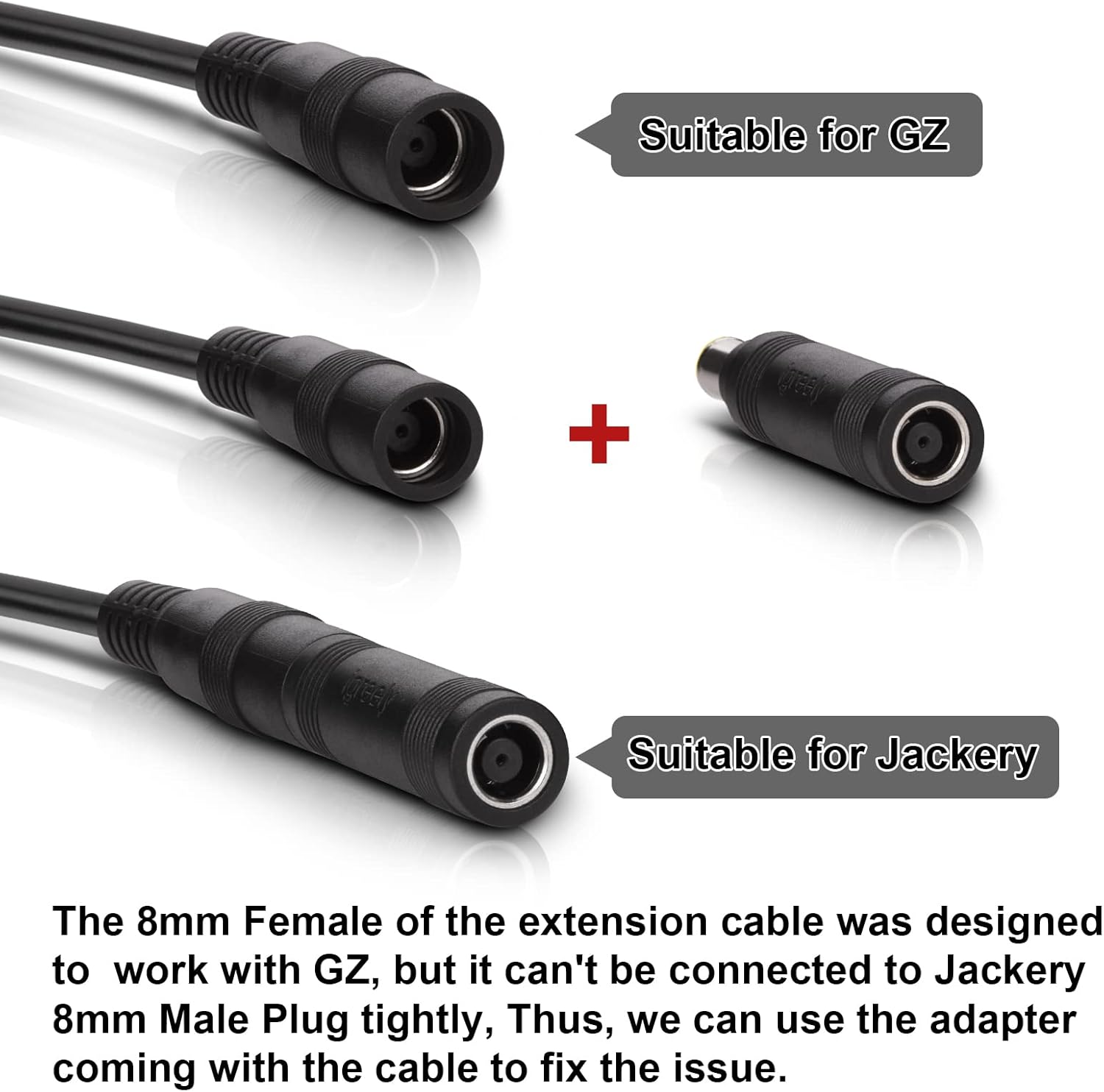iGreely 8mm Splitter 8mm Female and Male Y Splitter Adapter Cable for Solar Panel RV Automotive Marine Portable Power Station Compatible with Jackery Goal Zero (8mm Male to 8mm Female x 2) : Patio, Lawn & Garden