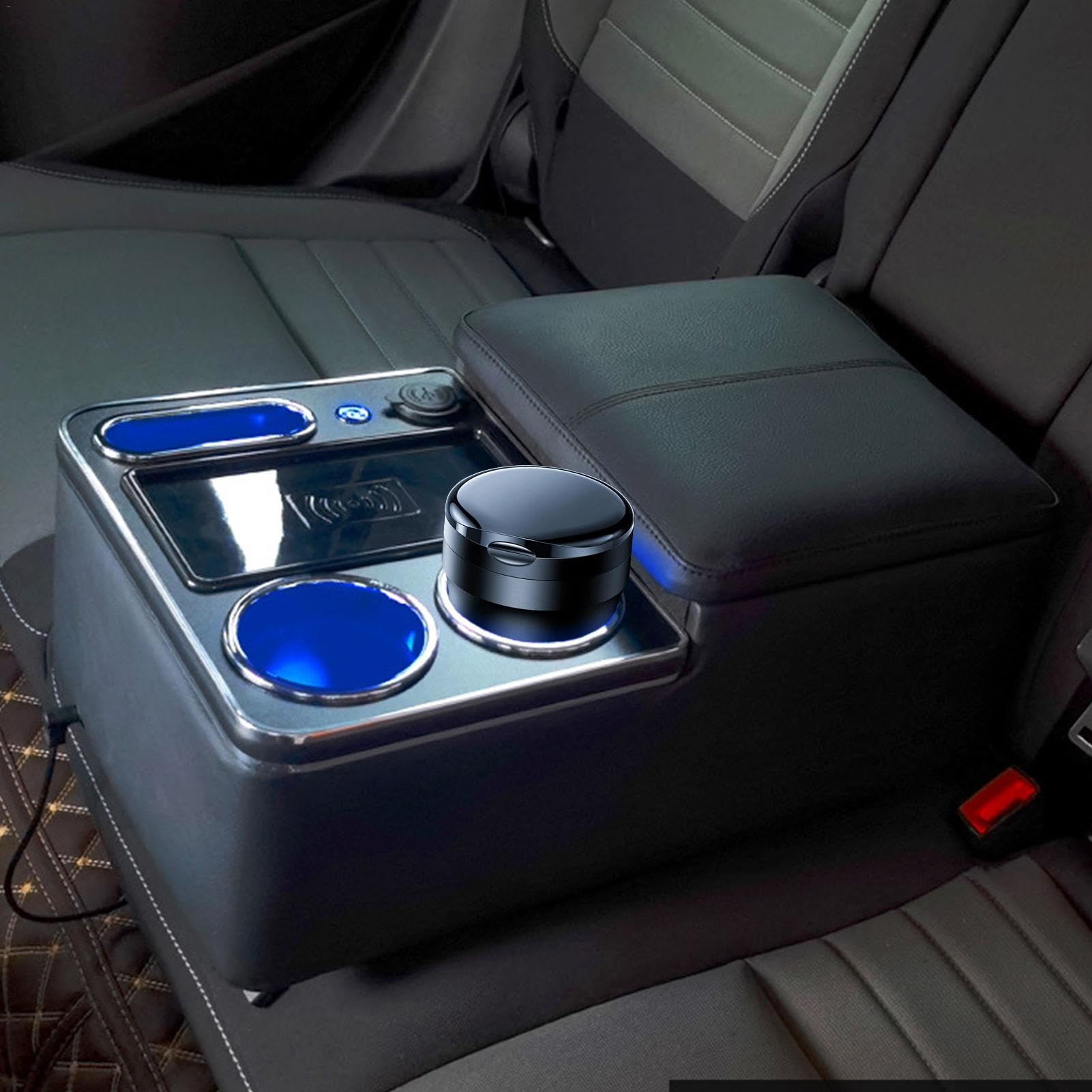 Portabicchieri per interni auto, universale, con inserto per | portabicchieri, multifunzione, organizer per console centrale con portabicchieri e supporto per telefono, organizer per sedil