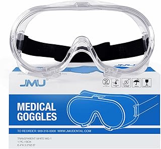 JMU Medical Anti-Fog Protective Safety Goggles Lab Goggles Adjustable Headband, Eey Protection