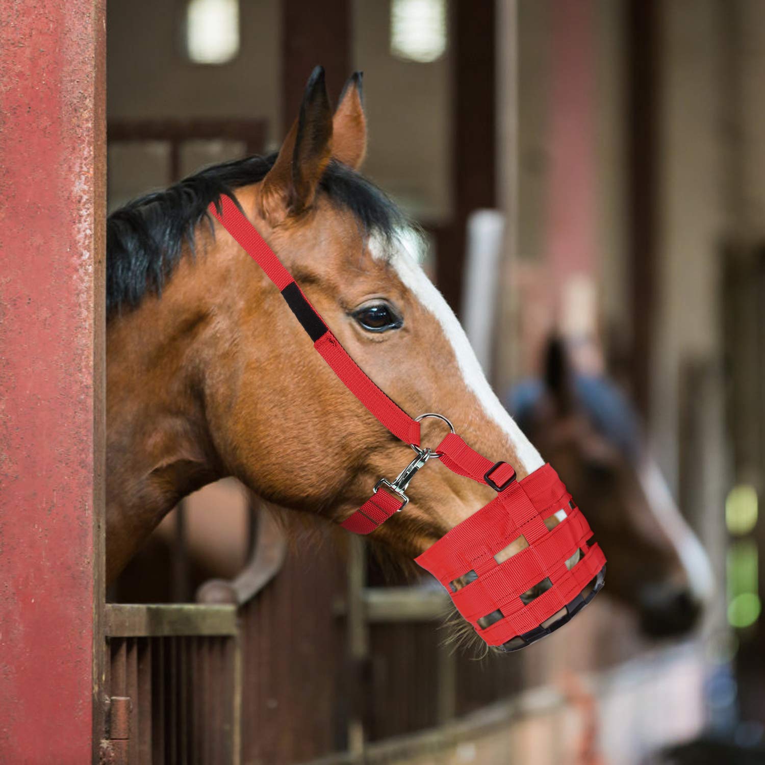 Bozal ajustable de pastoreo seguro para respirar fácilmente, equipo ecuestre para caballo, pony, burro, ideal para gestión de la dieta, fundador, prevención de cólicos