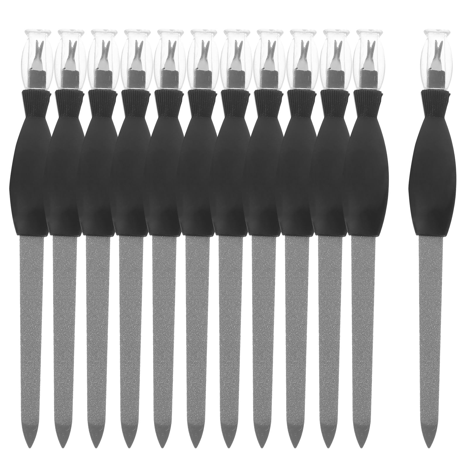 Photo 1 of 12 Pack Fingernail Files, Metal Nail Files for Natural Nails Stainless Steel 6.8 Inch Nail File with Sharp Pointed Tip Non Slip Handle, Finger Nail Filers for Women Sapphire Grit Sword Diamond