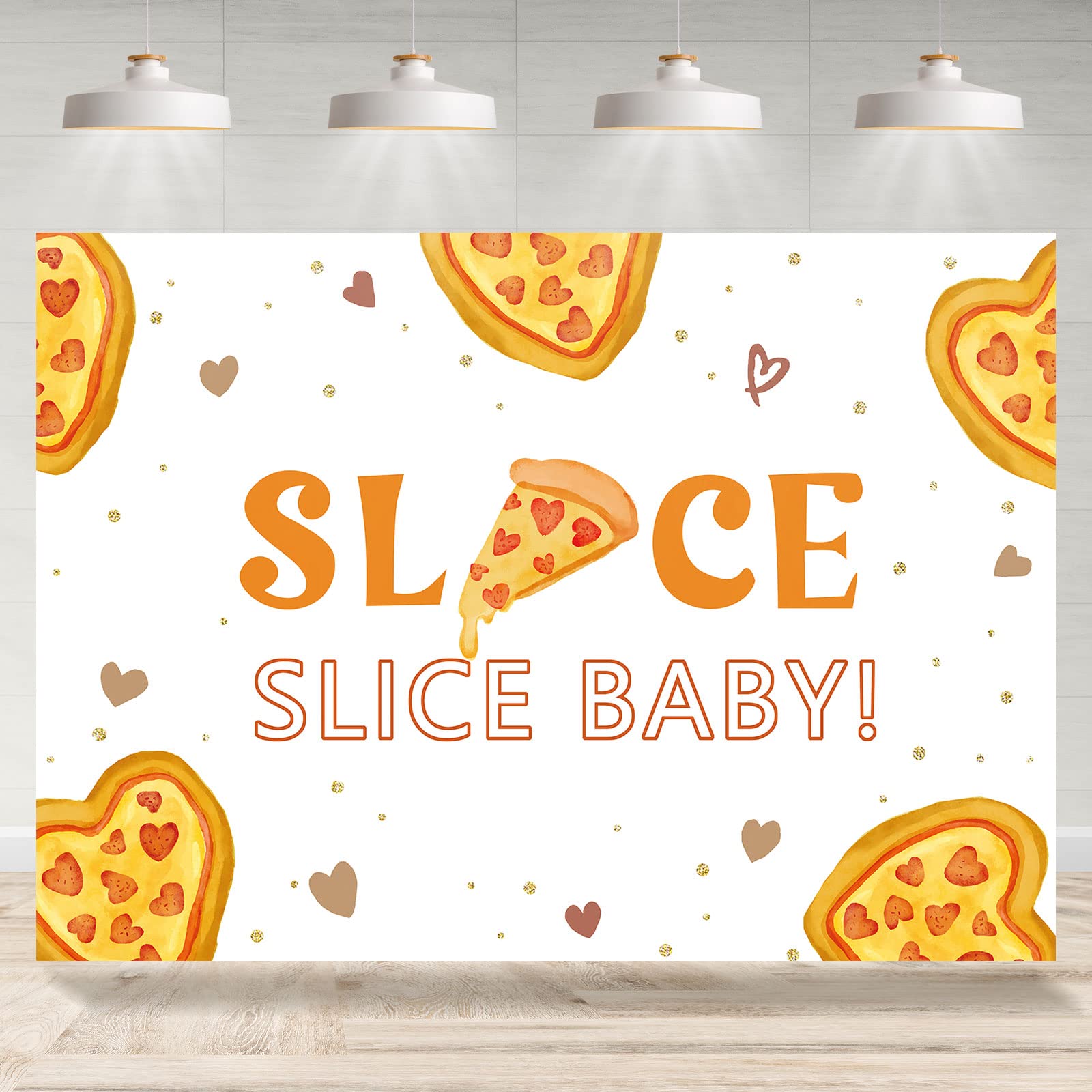 Rsuuinu Pizza Themed Backdrop Girls Slice Slice Baby Cooking Baby Shower Photography Background Newborn Baby Birthday Cake Table Banner Party