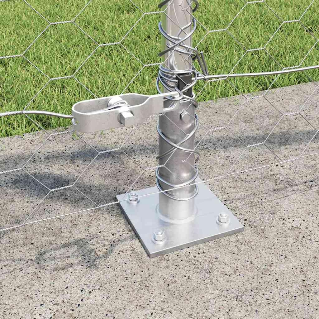 Genérico Poste de Valla Plateado 25 x 1 m (Malla de 50 mm) Acero-3353801