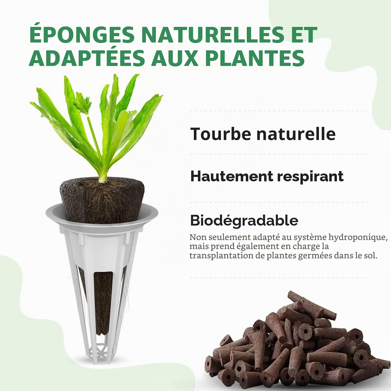 LetPot Kit de 172 capsules de semences, éponges de culture hydroponique, kit de culture hydroponique avec 60 éponges, 2 nutriments, 25 paniers, 60 autocollants, 25 dômes de germination