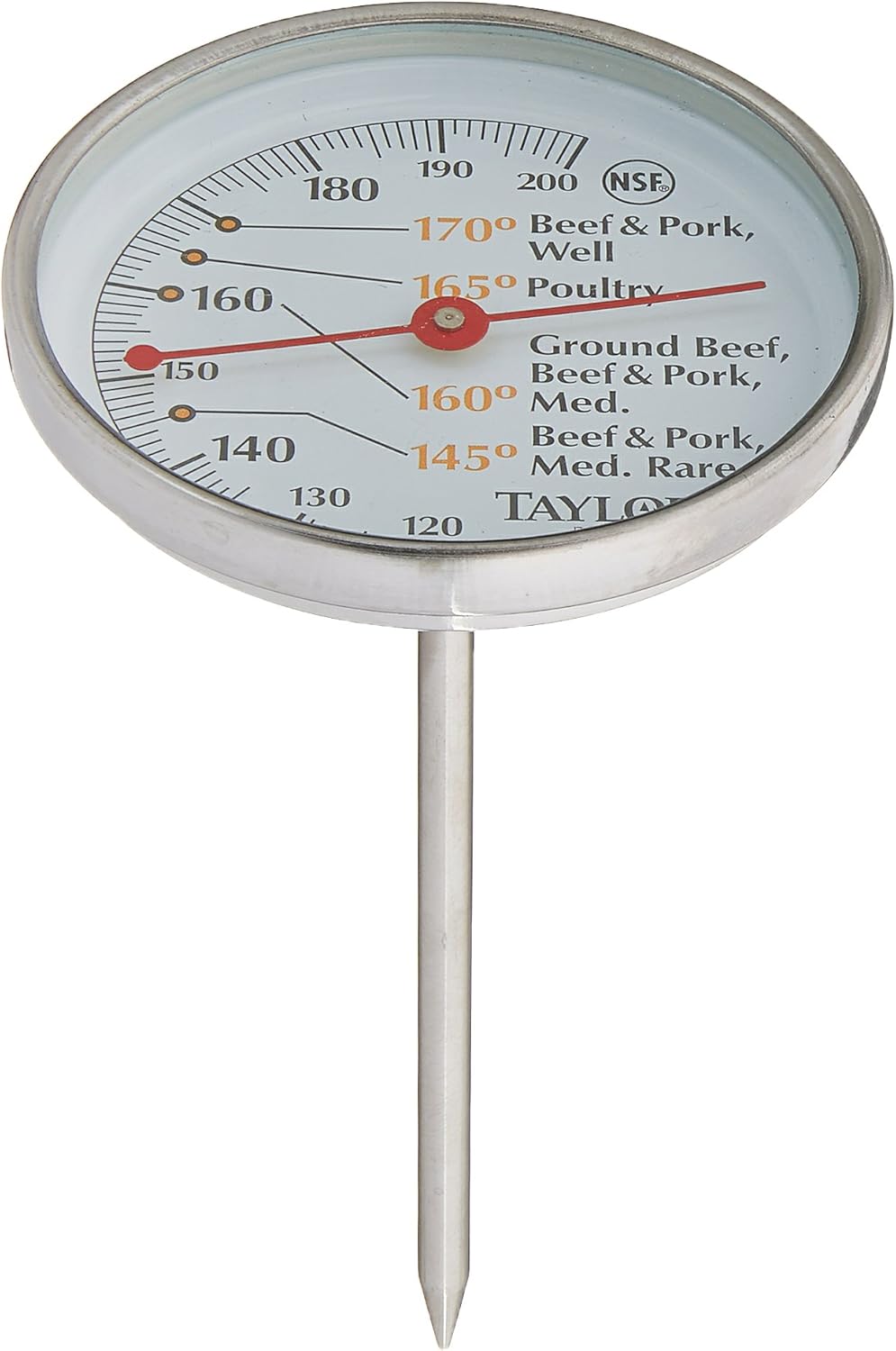 Taylor Meat Thermometer Meat 120 To 200 Deg F 23/4" Dia