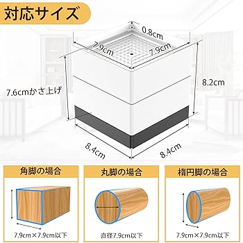 Amazon.co.jp: Umelee 洗濯機かさ上げ台 7.4cmかさあげ 机 テーブル 脚