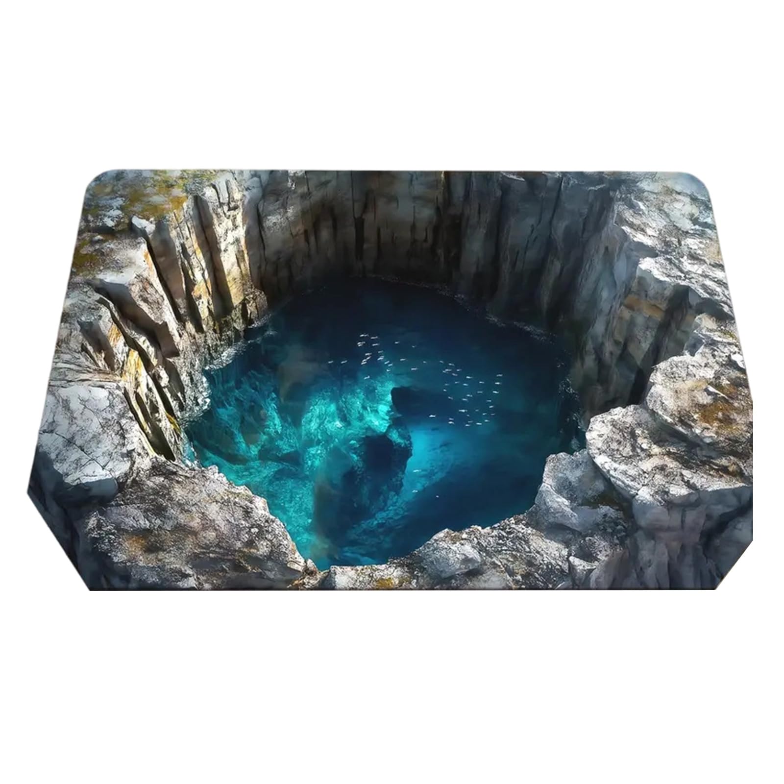 Jazuaiao Modern Absorbent 3D Optical Illusion Rug for Bathrooms and Entryways Quick Dry Indoor Entrance Decors Doormat