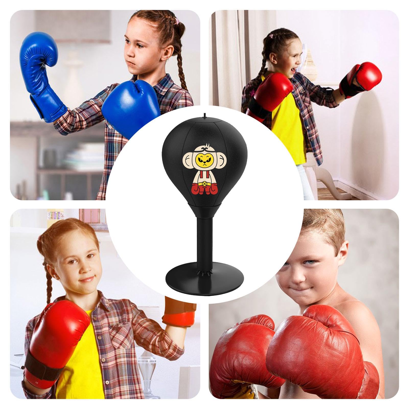 Sac De Boxe Et De Boxe – 17,7 X 39 Cm, Sac Lourd Sur Pied | Sac De Boxe De Table En Acier Inoxydable | Kit D'entraînement De Coordination Œil-main, Équipement De Boxe, Entraîneur Sportif Pour Salle De