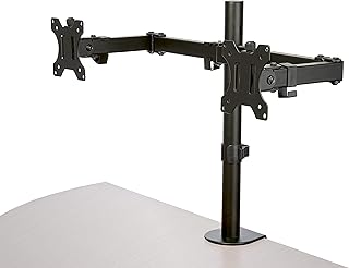StarTech.com Desk Mount Dual Monitor Arm - Desk Clamp/Grommet VESA Monitor Mount for up to 32 inch Displays - Ergonomic Articulating Monitor Arm - Height Adjustable/Tilt/Swivel/Rotating (ARMDUAL2)