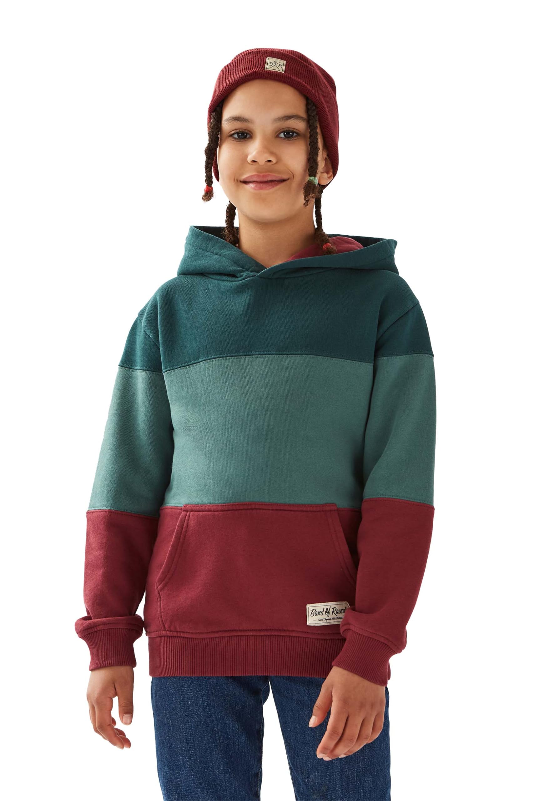 Band of Rascals Kinder Kapuzenpullover 3C Block aus Bio-Baumwolle