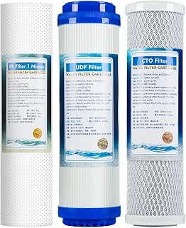 3 Stage RO Water Filter Replacement Set, 1 micron PP cotton activated carbon three-stage pre-filter element, for most 10“ water system