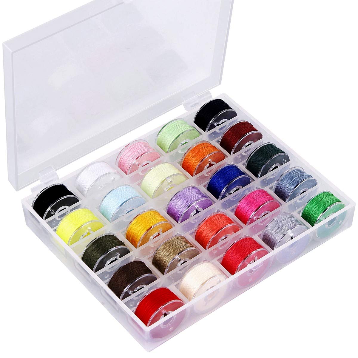 25 bobinas e hilo de coser con funda, juego de bobinas preenrolladas para coser a mano y a máquina, colores surtidos, herramientas perfectas para bricolaje