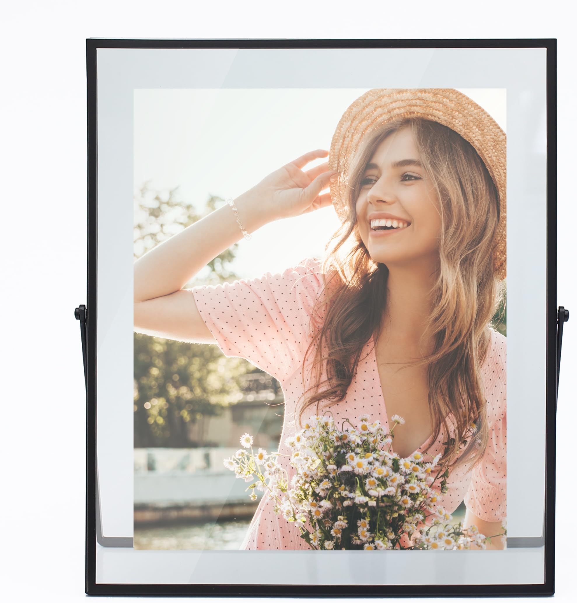 MIMOSA MOMENTS Metal Floating Picture Frame (Black, 8x10)