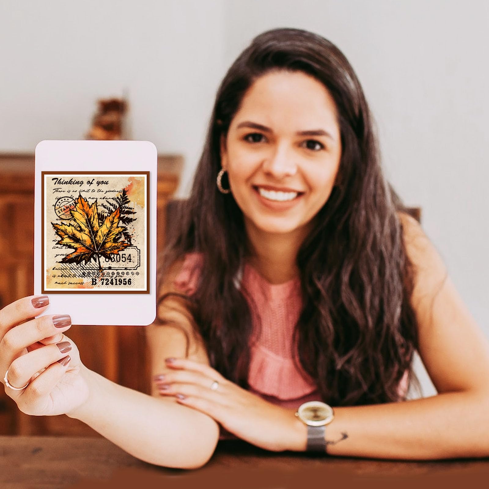 GLOBLELAND 4 Feuilles De Tampons Transparents Vintage Pour Hommes Et