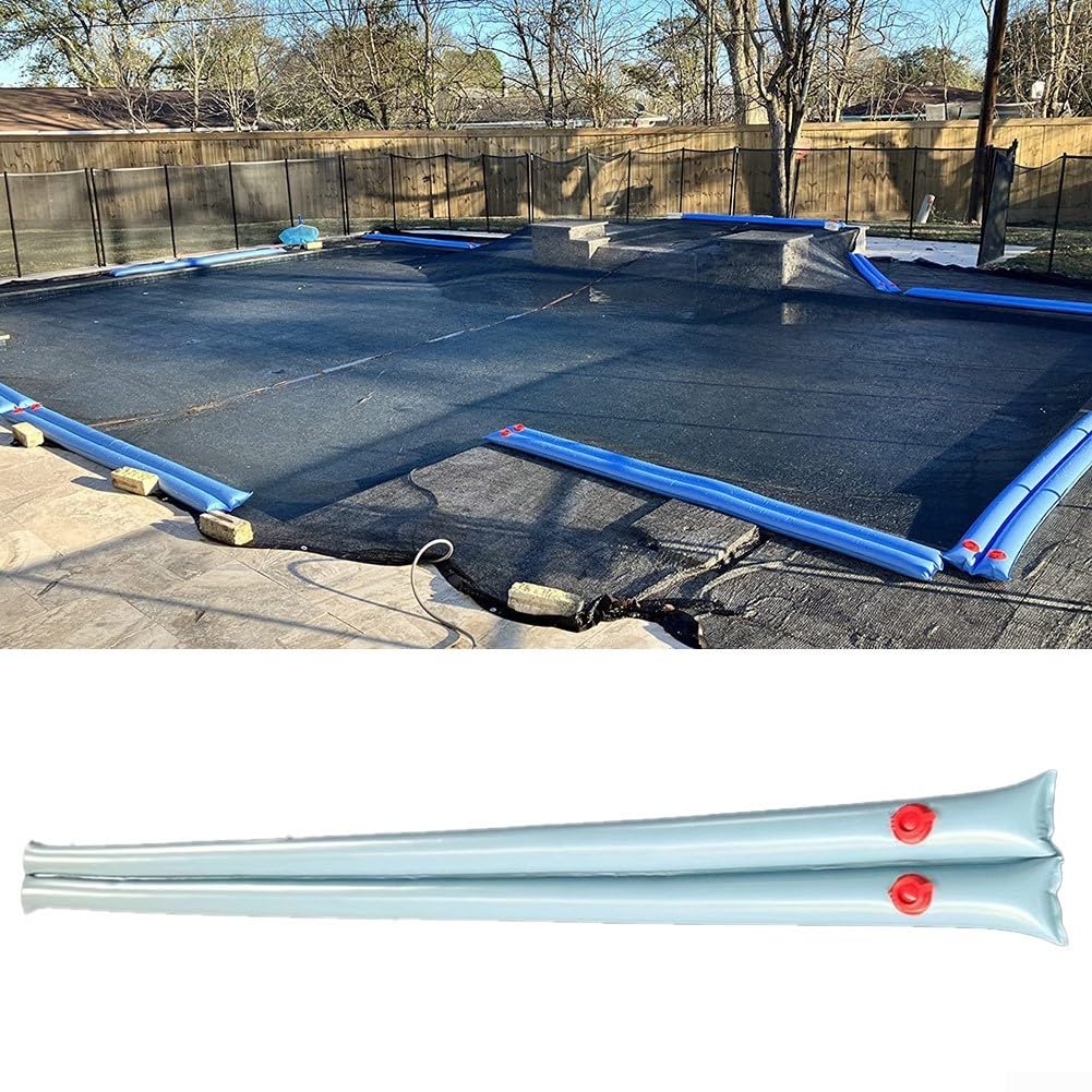 Lot de 4 sacs de drainage doubles pour sécuriser les couvertures de piscine en retenant l'eau et le sable, conçus pour l'hiver et la prévention des débris