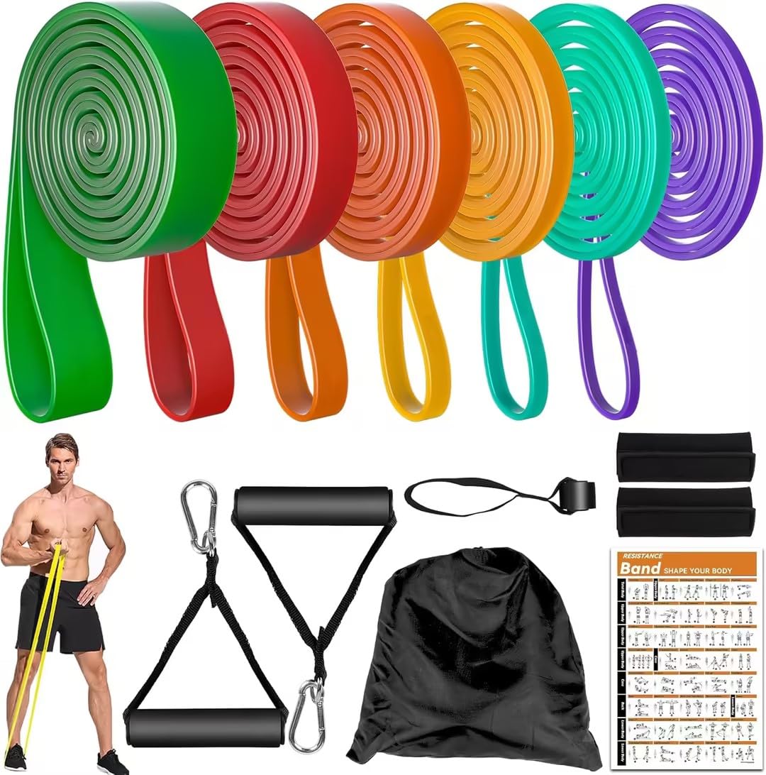 Bandes de résistance, bandes de résistance avec ancrage de porte, poignée, manchon de protection, bandes d'entraînement de musculation pour fitness, sport, musculation, tractions, yoga