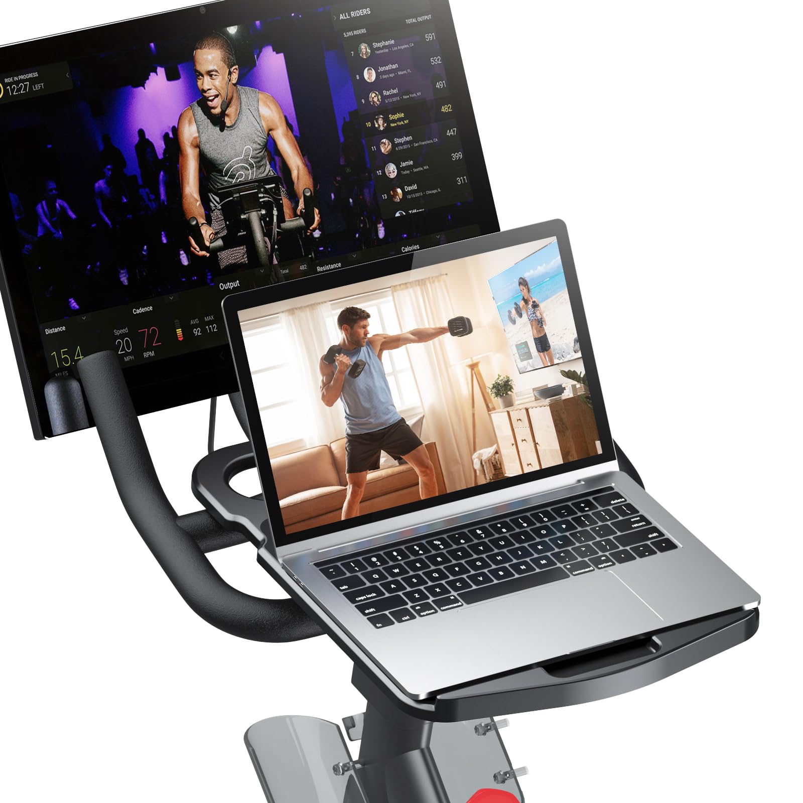 KMOUANTS Tabletop Tray Holder Compatible with Peloton Bike (Not Bike Plus for Tablets, laptops, Books, Phones, etc. - Riding Work Surface ，Bikes